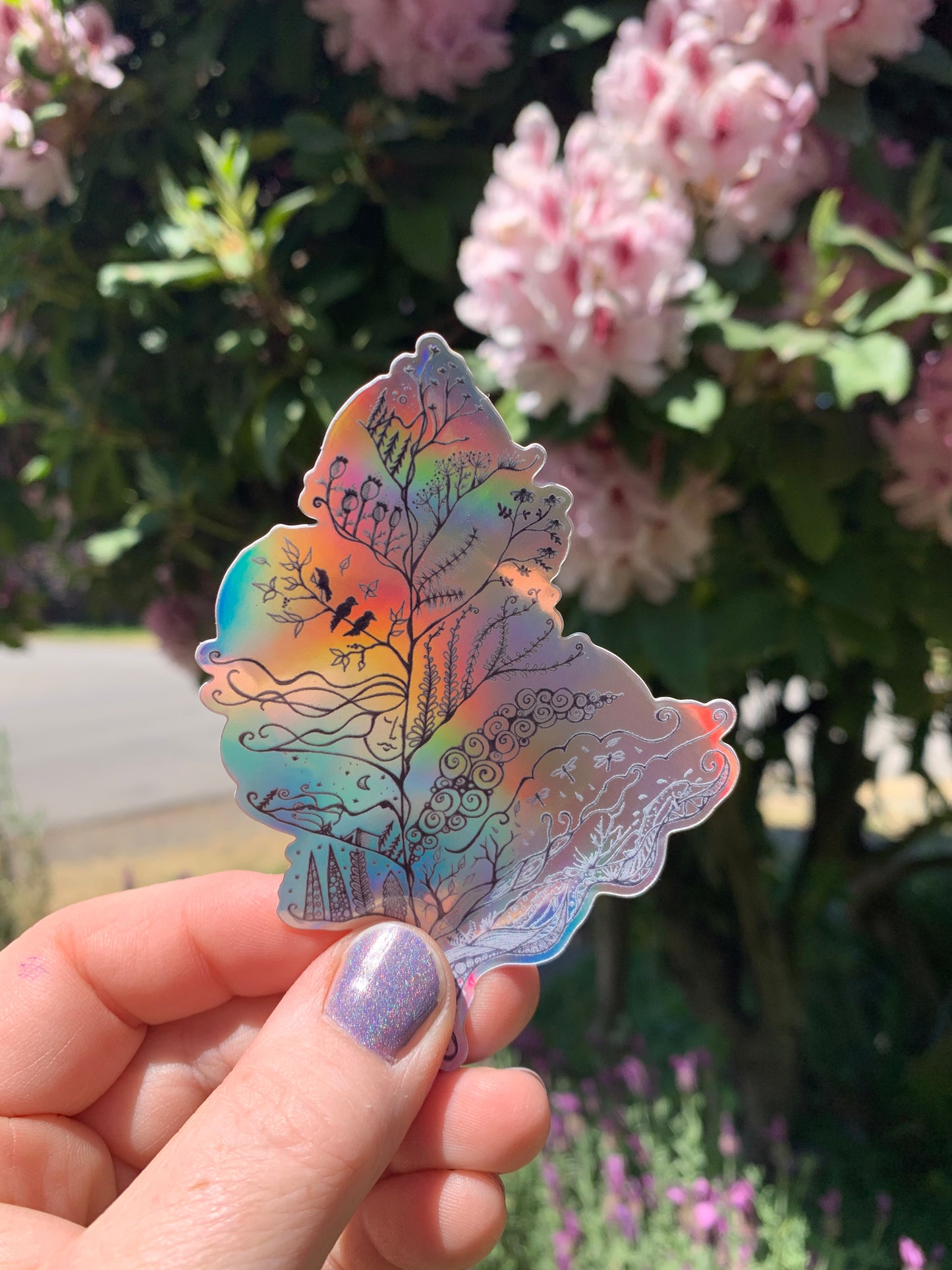 Hologram Flora & Fauna Sticker