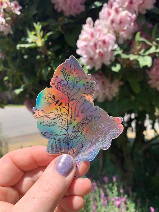 Hologram Flora & Fauna Sticker